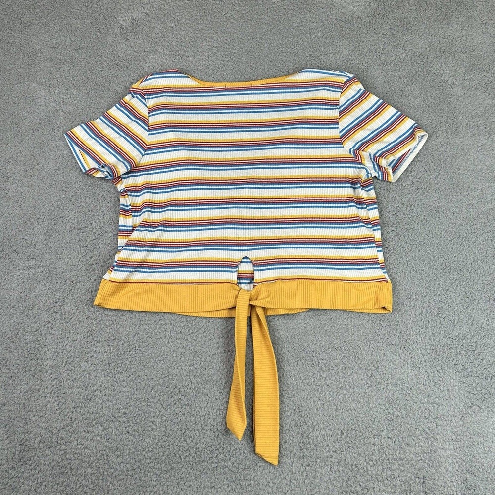 Vibe Sportswear Shirt‎ Women Plus Size 2X Multicolored Yellow Stripes V Neck - Picture 8 of 10
